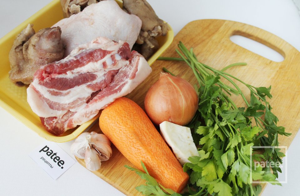 Холодец домашний из свинины и курицы - Шаг 1