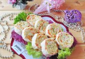Новогодняя закуска "Оливье-рулет"