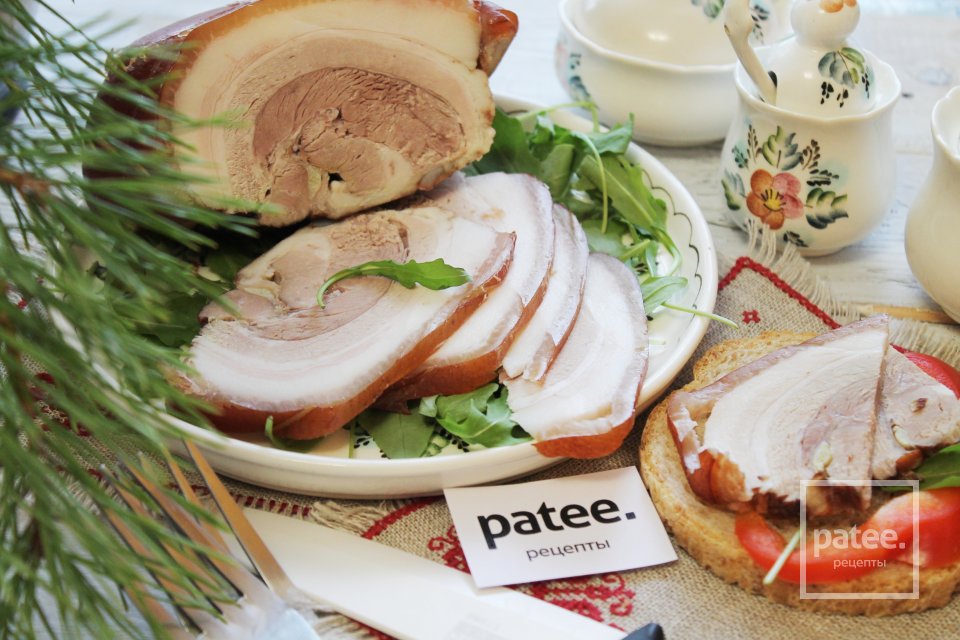 Рулет из свиной брюшины вареный в луковой шелухе - Шаг 12