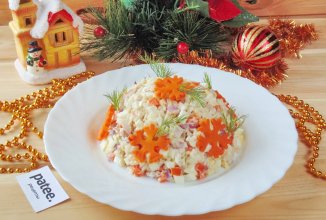 Салат с кальмарами "Новогодние огни"