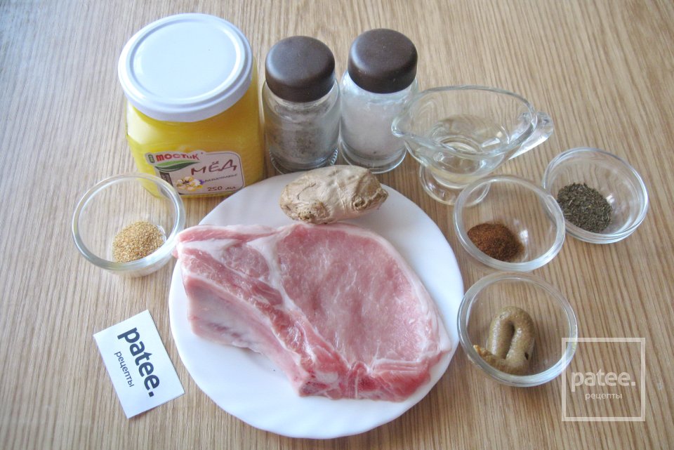 Антрекот из свинины в имбирно-медовом маринаде - Шаг 1