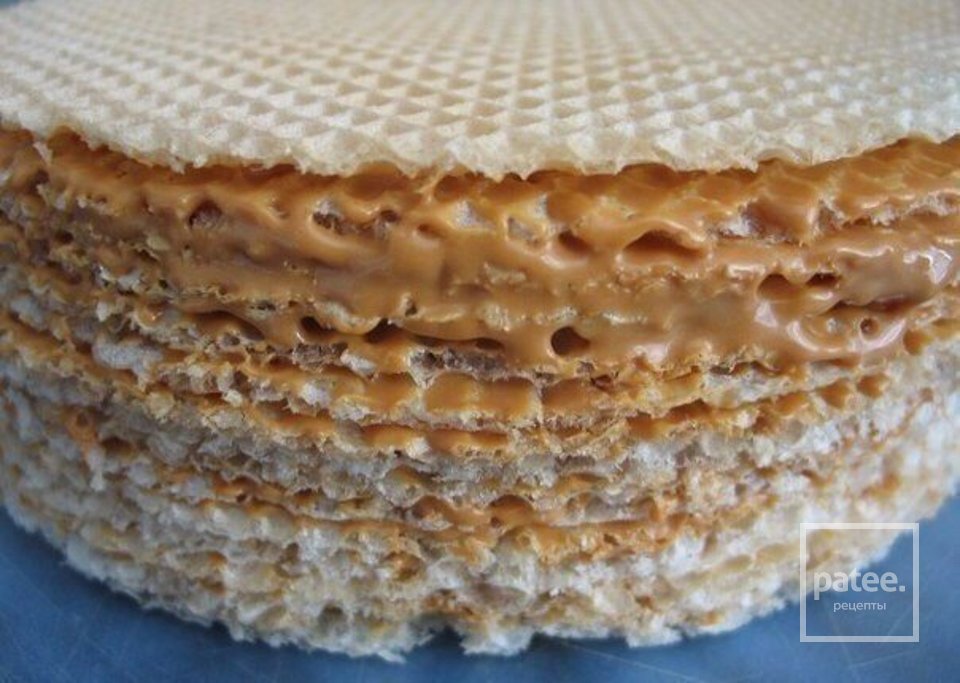 ВАФЕЛЬНЫЙ ТОРТ СО СГУЩЕНКОЙ И ШОКОЛАДОМ 🍰 - Шаг 2