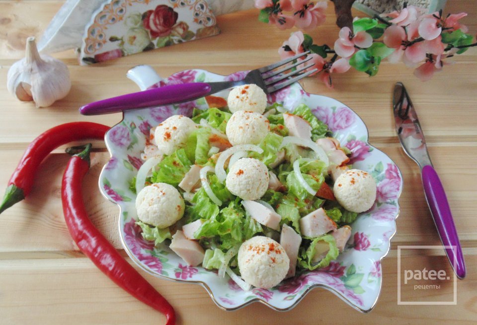 Салат с копченой курицей и сырными шариками - Шаг 18