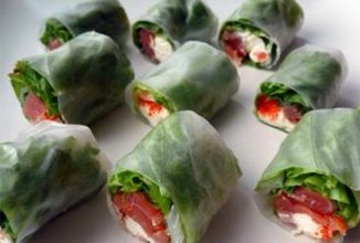 ПП Спринг роллы с сёмгой и красной икрой