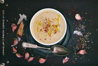 Суп из печёного чеснока