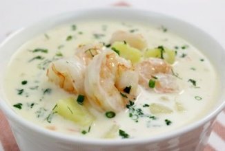 Сырный суп с креветками