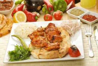 Куриный шашлык со сметанно-горчичным соусом