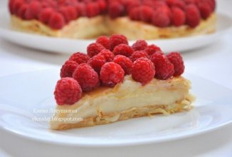 Польский пирог с малиной.