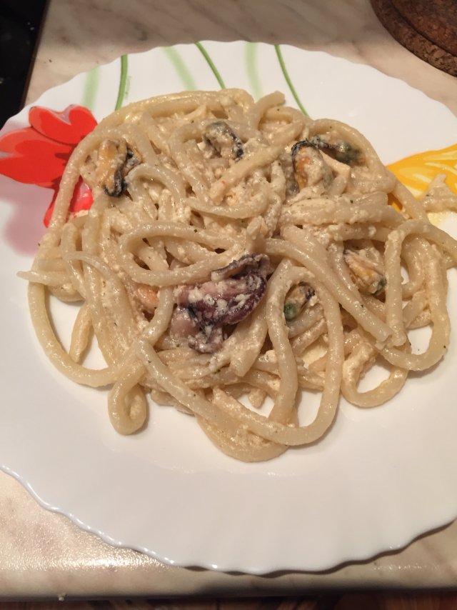Спагетти с морепродуктами 🍝🐙