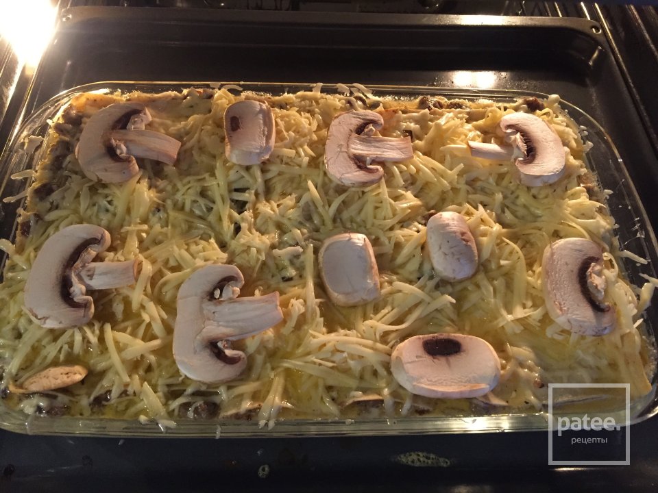 Лазанья с фаршем и сливочно грибным соусом - Шаг 6
