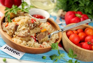 Говядина с овощами и рисом в мультиварке