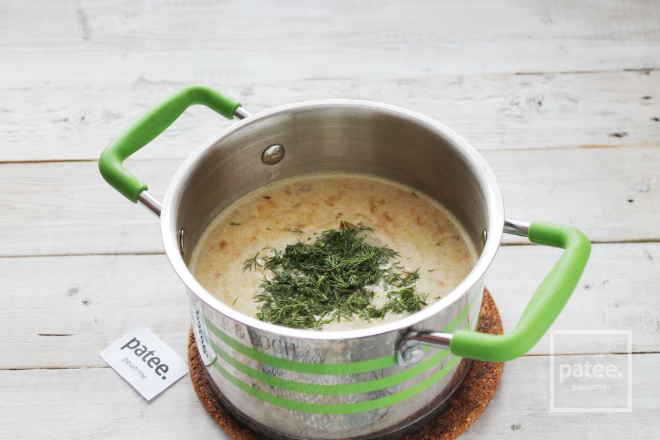 Сырный суп с лососем и кедровыми орешками - Шаг 16