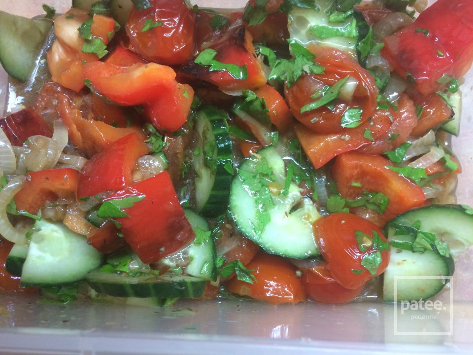 Тёплый салат с бараньей печенью и бальзамической заправкой. - Шаг 5