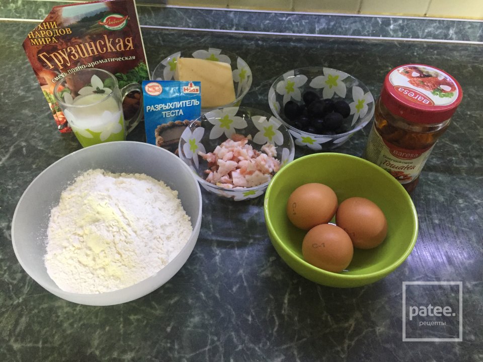 Закусочный кекс с беконом и сыром - Шаг 1