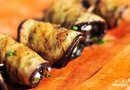 Рулетики из баклажанов с орехами