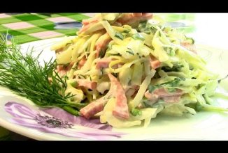 Салат с салями и пекинской капустой