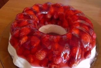 Клубничное желе с творожным кремом🍓🍓🍓