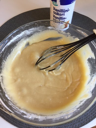 Ванильные маффины с начинкой из лимонного крем чиза 🍋🍓 - Шаг 4