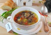 Суп с грибами и красной чечевицей
