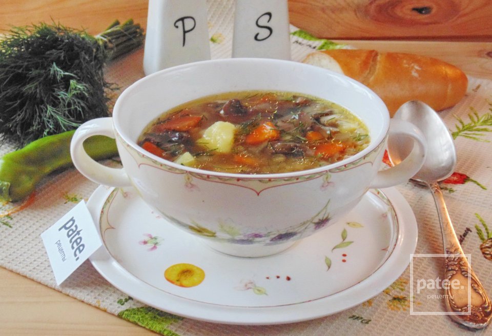 Суп с грибами и красной чечевицей - Шаг 11