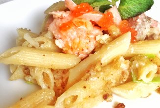 Паста с лососем и мятой