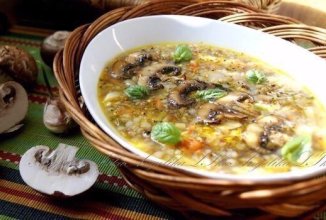 Cуп с грибами и гречкой