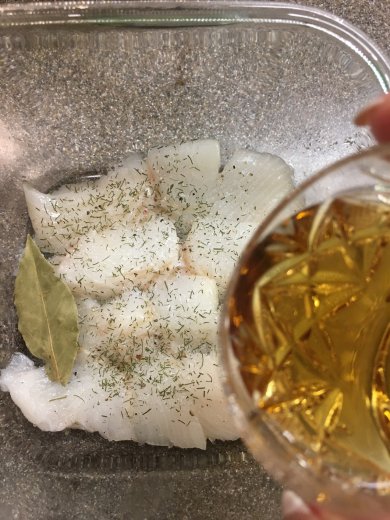 Слабосоленый палтус в коньяке - Шаг 5