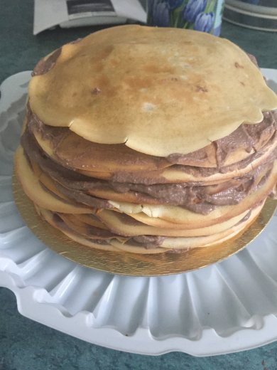 Блинный торт с шоколадным кремом - Шаг 6