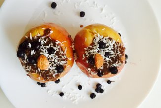 ПП печёные яблочки с чиа начинкой-пудингом и бананом . ( +для Поста )!