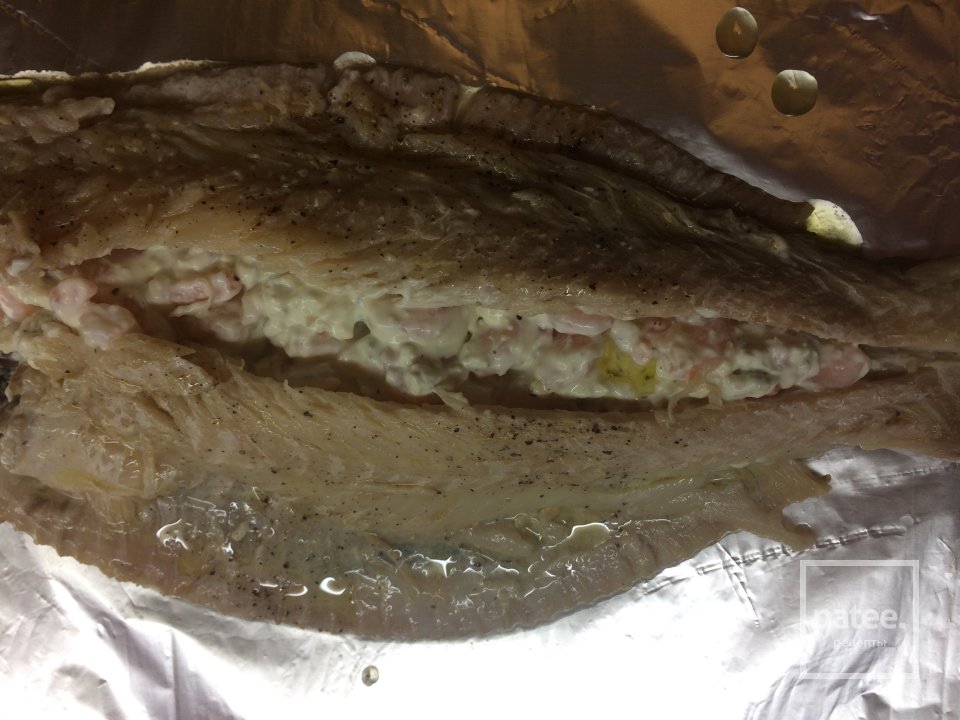 Камбала фаршированная креветками и сыром. - Шаг 3