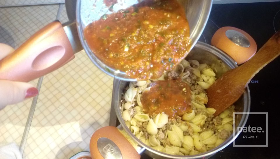 Макароны по-флотски с соусом "Долмио". - Шаг 5