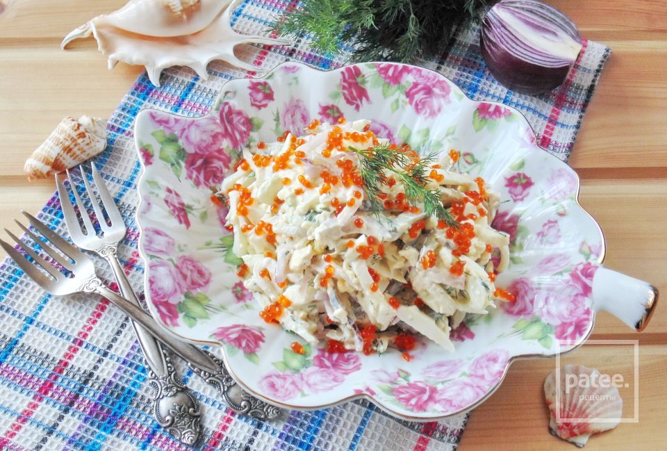 Салат с кальмарами и плавленым сыром - Шаг 14