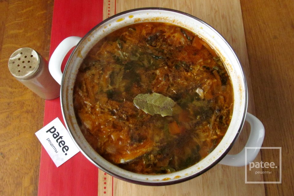 Щи с килькой в томате и савойской капустой - Шаг 13