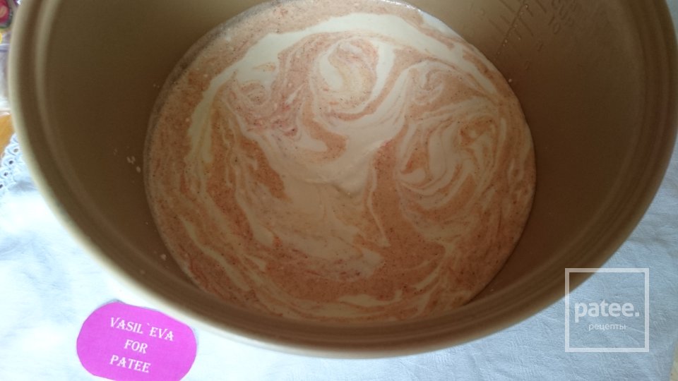 "Мраморная" тыквенно-творожная запеканка в мультиварке - Шаг 6