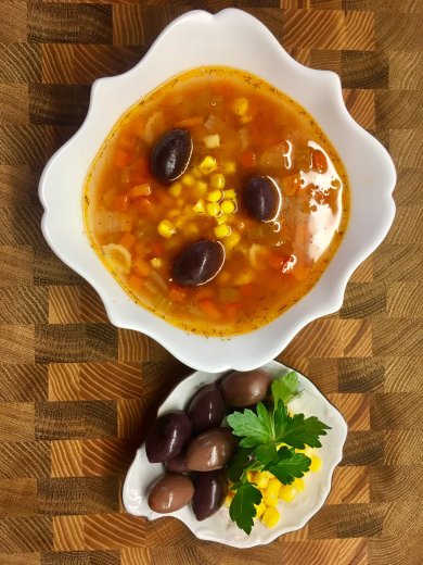 "Супчик-голубчик" с молодой морковью, сельдереем и сладкой кукурузой. - Шаг 10