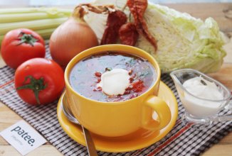 Борщ с потрошками и беконом