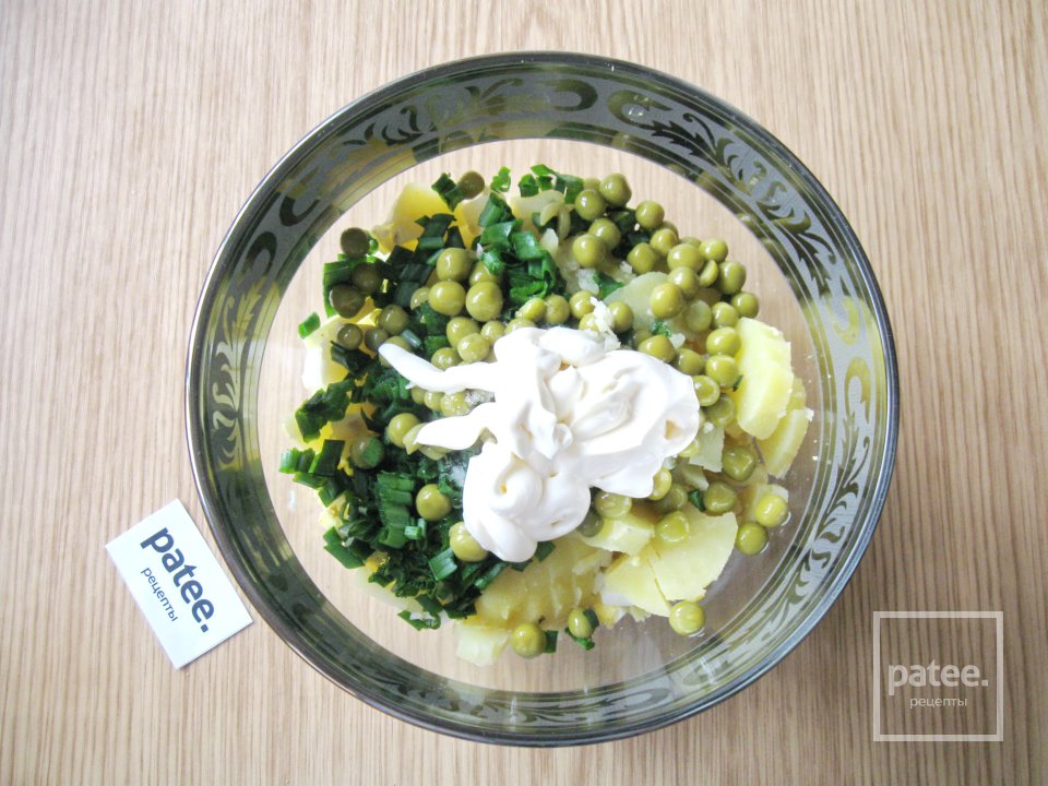 Салат с бужениной и зеленым горошком - Шаг 10