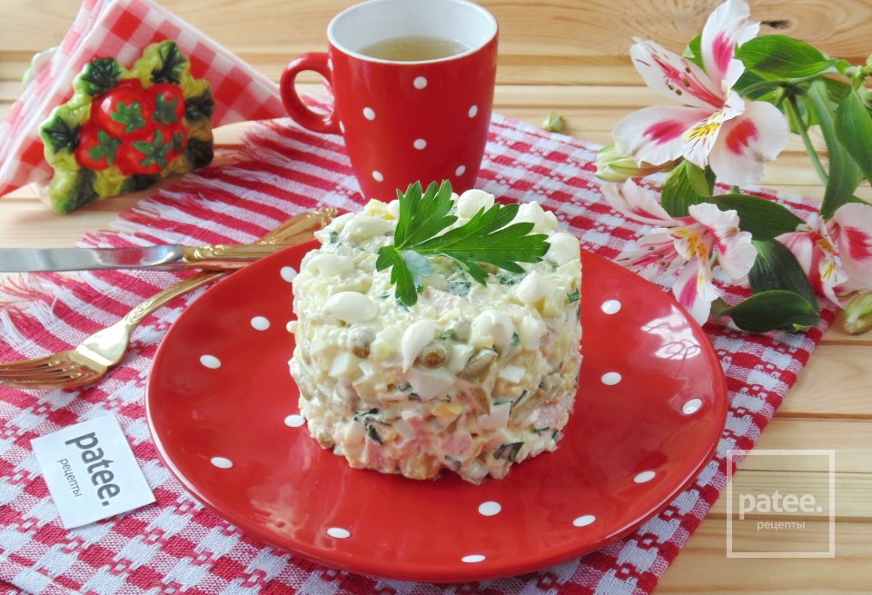 Салат с бужениной и зеленым горошком - Шаг 12