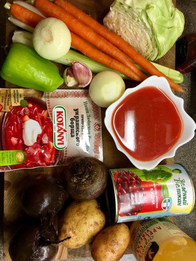 Фантастически вкусный постный  борщ с красной фасолью - Шаг 1