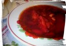 Постный красный борщ с фасолью