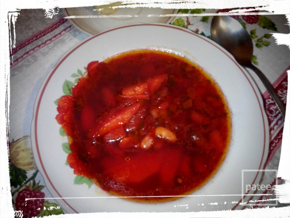 Постный красный борщ с фасолью - Шаг 11