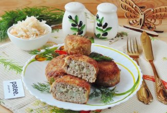 Мясные зразы с рисом и грибами