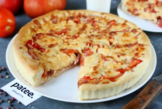 Пицца с копчёной курицей и болгарским перцем