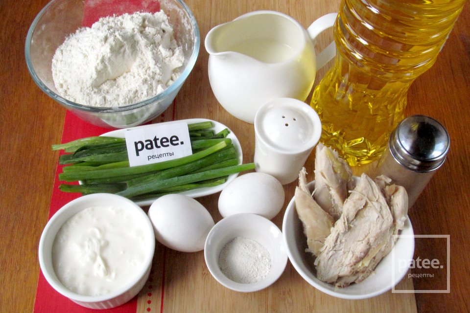 Вафли с курицей и зелёным луком - Шаг 1