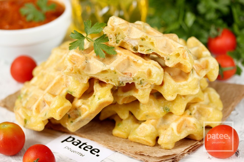 Вафли с курицей и зелёным луком - Шаг 15