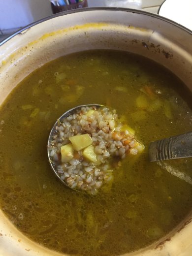 Гречневый суп без мяса
