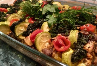 Куриная грудка с грибами и овощами ПП