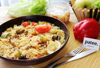 Паэлья овощная с грибами