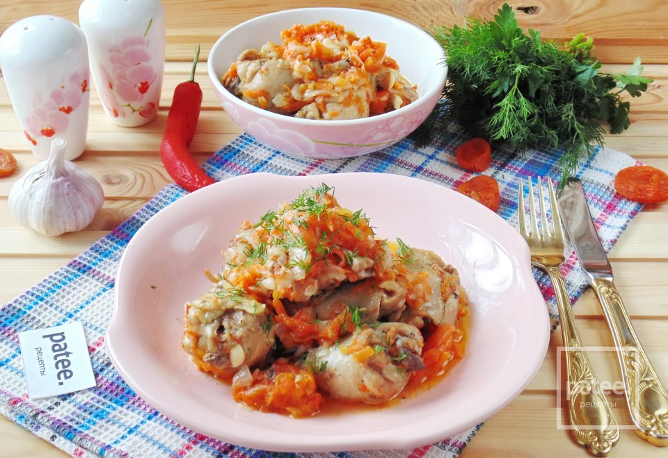 Куриные окорочка с курагой - Шаг 14