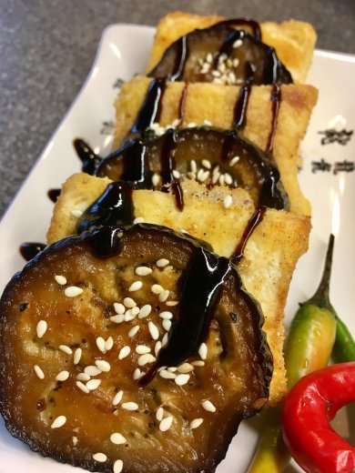 Жареный тофу " Сердце Самурая" с печёными баклажанами - Шаг 14